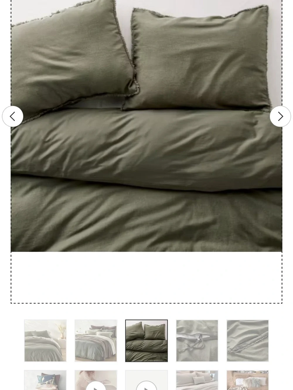 Casaluna Olive Green heavyweight rayon linen duvet set full/queen